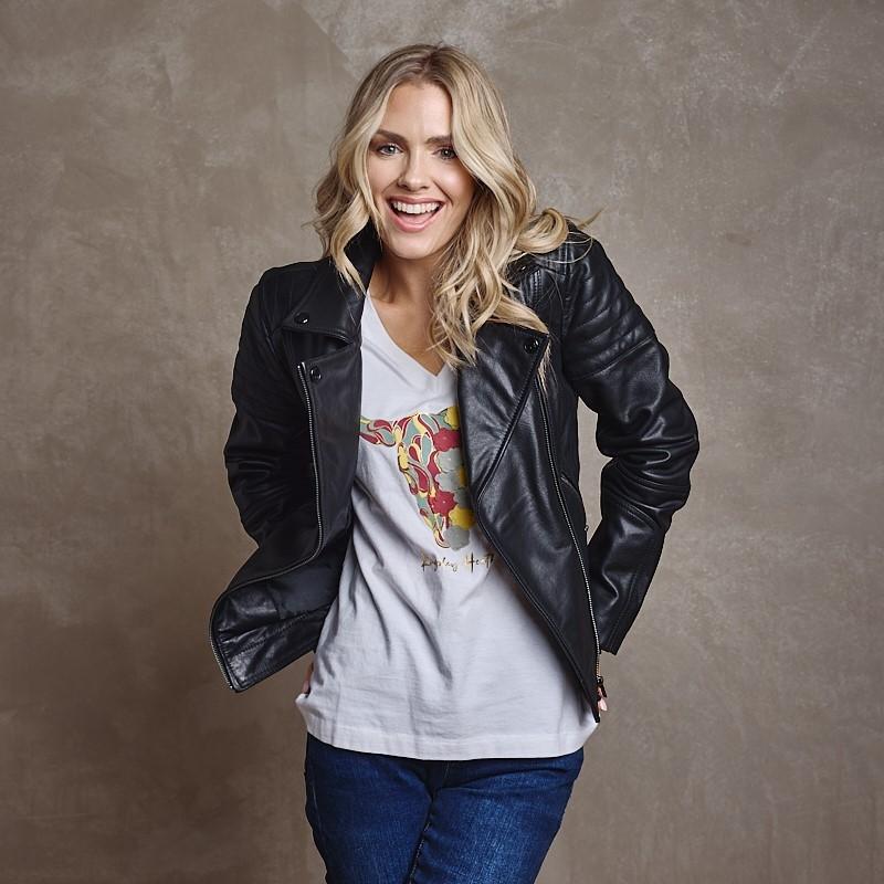 Kingsley Heath | Clarence Biker Leather Ladies – Cowhide