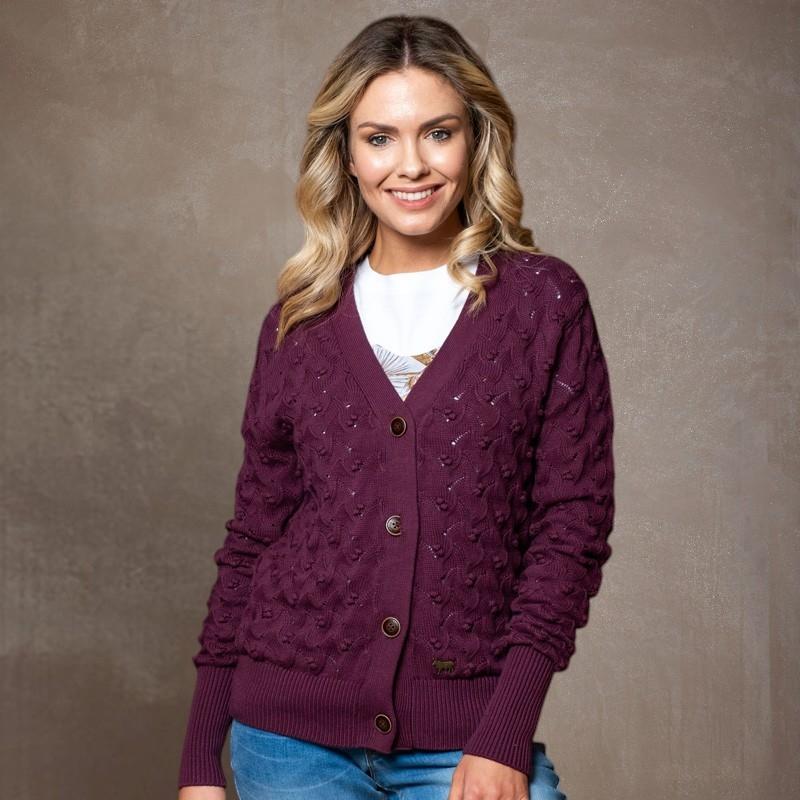 Femme Bobble Cardi - Merlot
