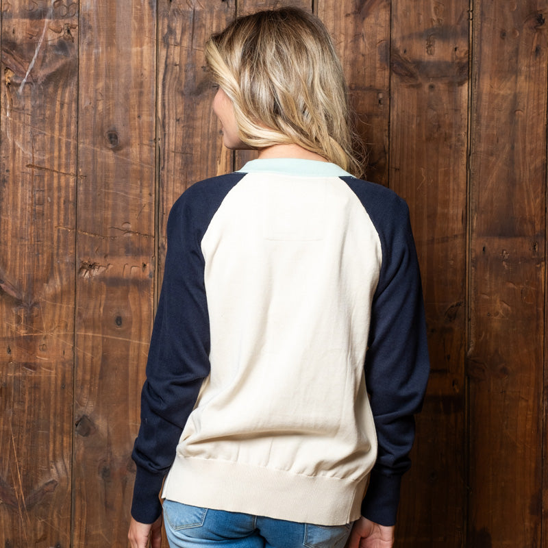 Kingsley Heath Luxe Colourblock Cardigan Ivory