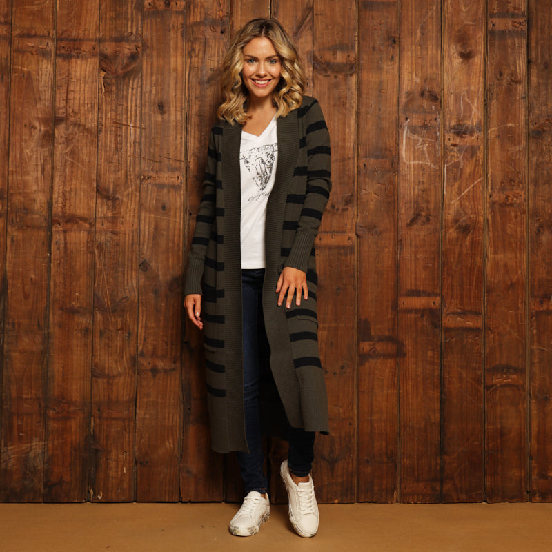 Kingsley Ngwenya Luxe Maxi Cardigan - Fatigue