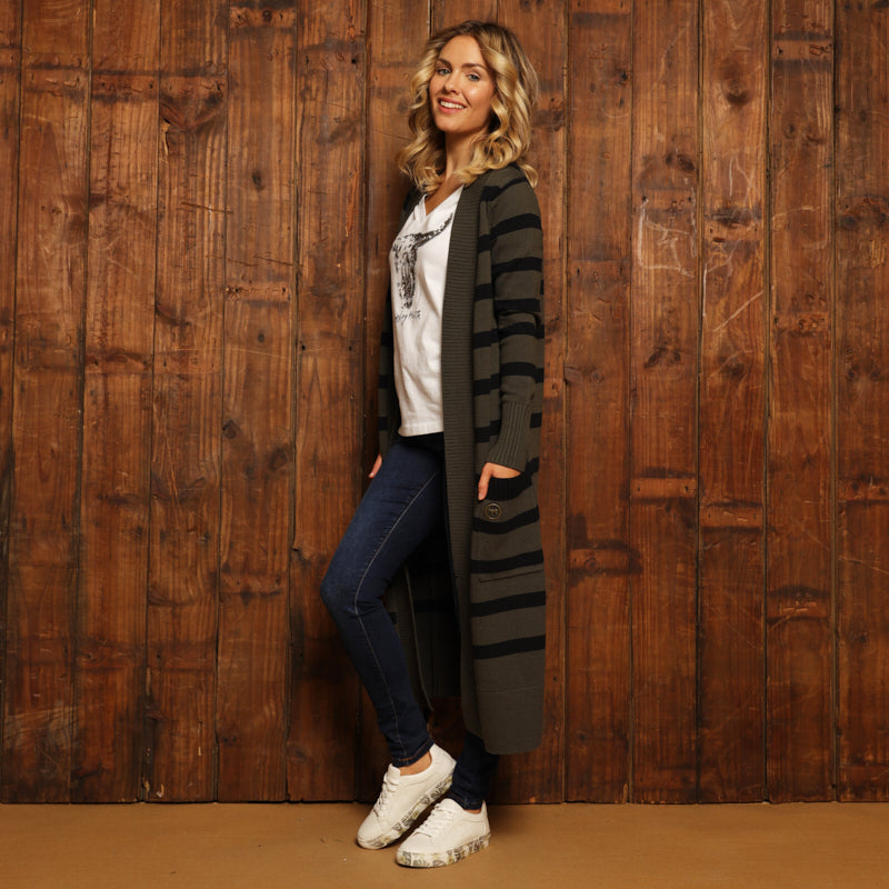 Kingsley Ngwenya Luxe Maxi Cardigan - Fatigue