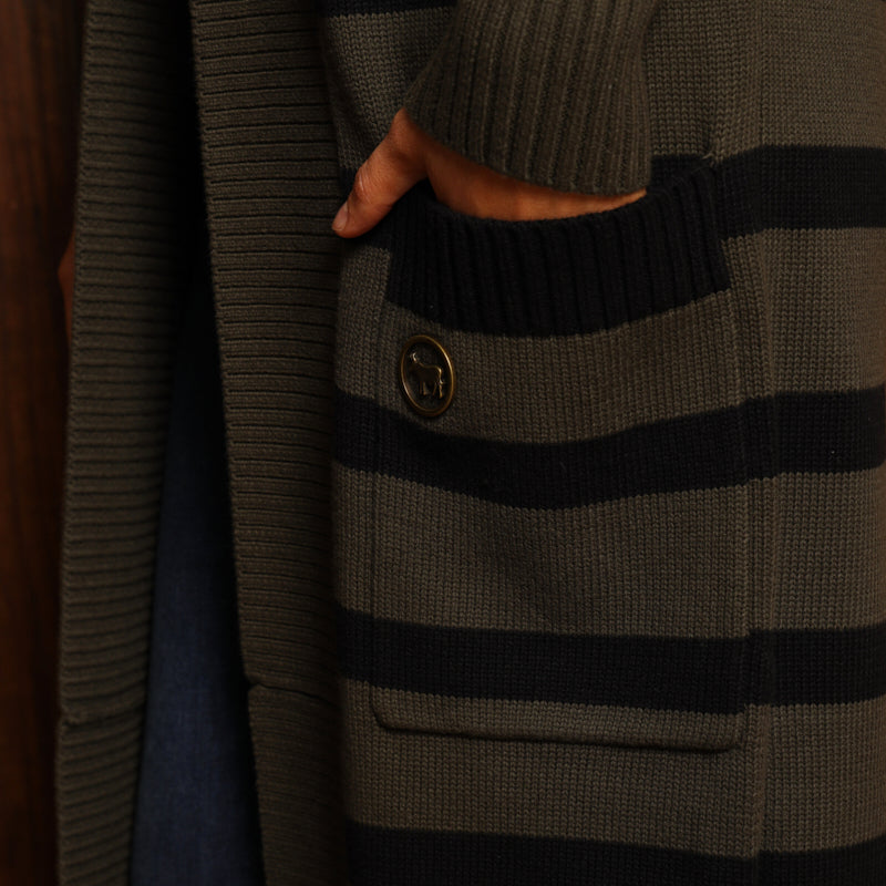 Kingsley Ngwenya Luxe Maxi Cardigan - Fatigue