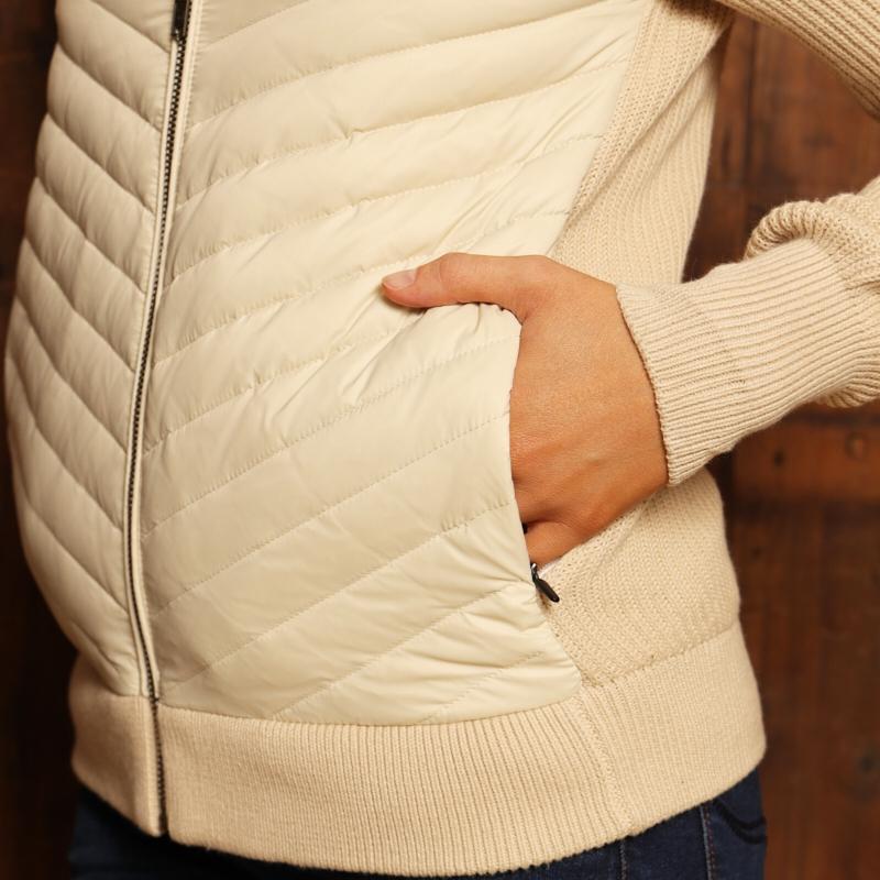 Kingsley Mara Quilted Bomber Knit - Ivory