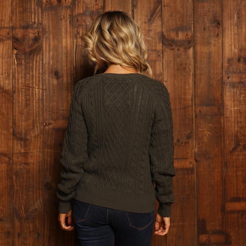 Kingsley Nambiti Cable Pullover Knit - Fatigue