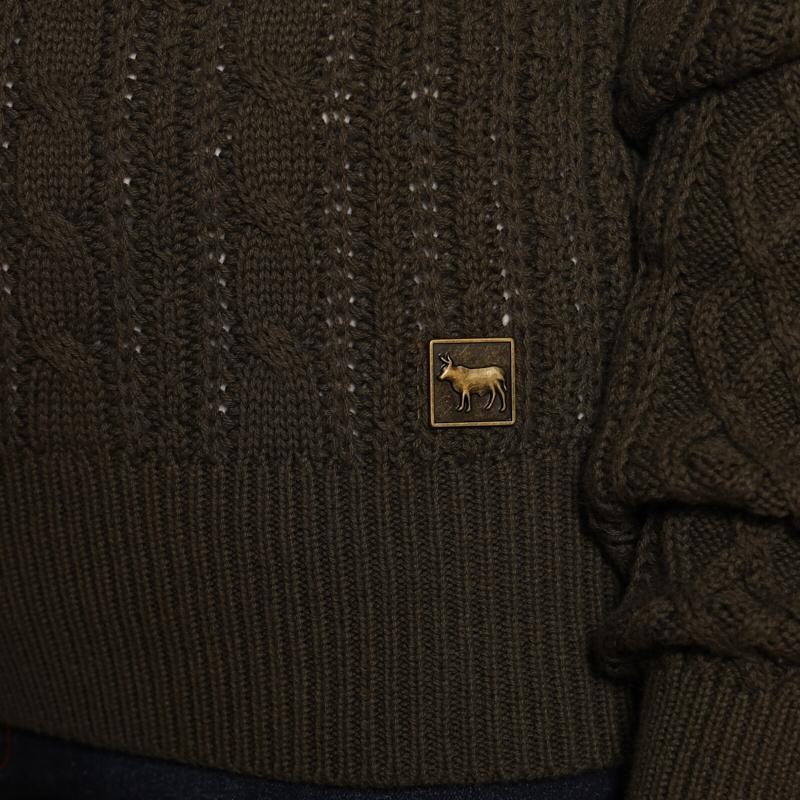 Kingsley Nambiti Cable Pullover Knit - Fatigue