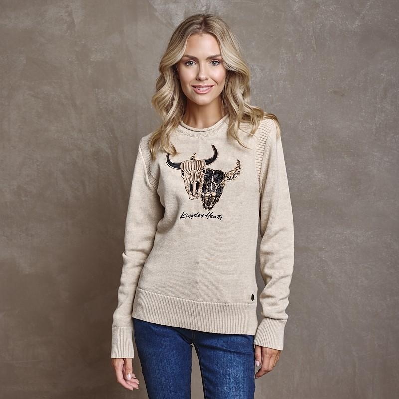 Shadow Skull Beaded and Embellished Knit - Pangolin