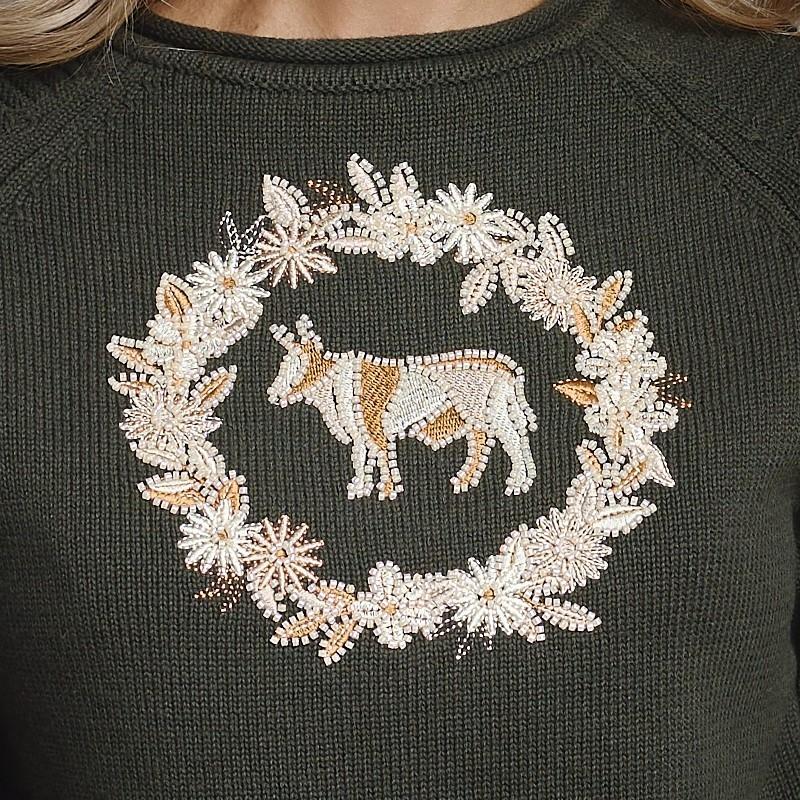Midi Nguni Beaded Wreath Knit - Fatigue