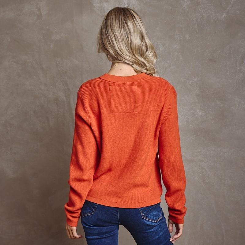 Hilton Cashmere Blend Knit - Hot Poker