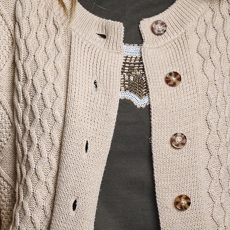Meander Cardi Knit - Pangolin