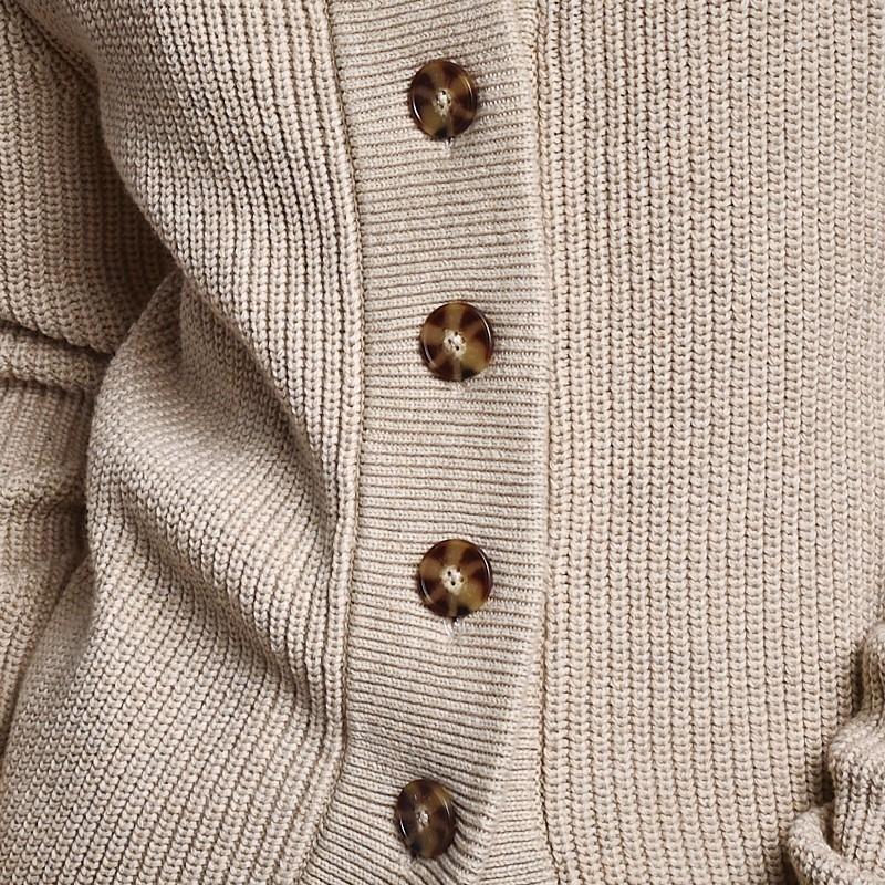 Luxe Fine Cable Cardi Knit - Pangolin
