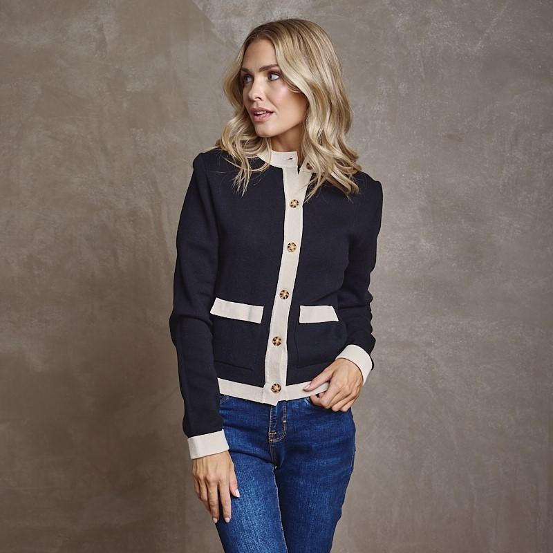 Kensington Cropped Cardi Knit - Mamba