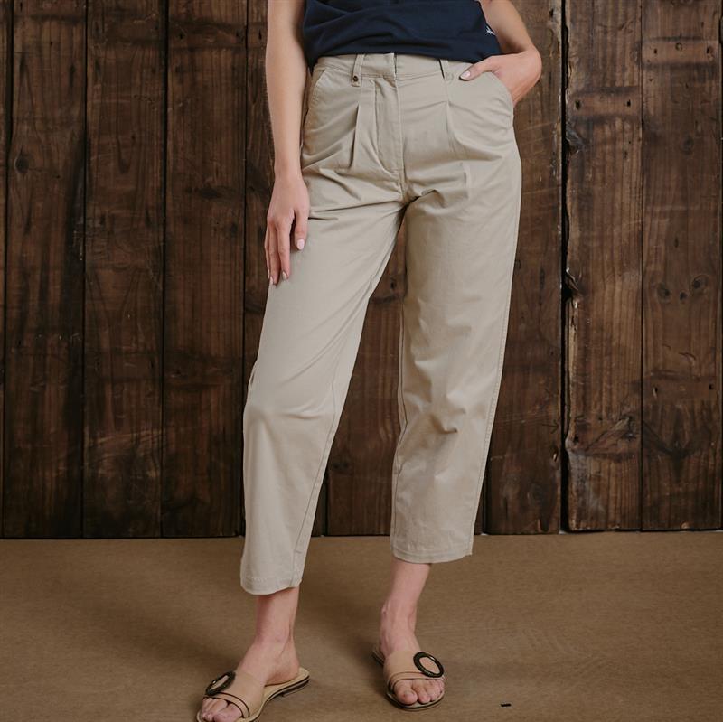 Kingsley Heath Ceres Cropped Tapered Chino  - Stone