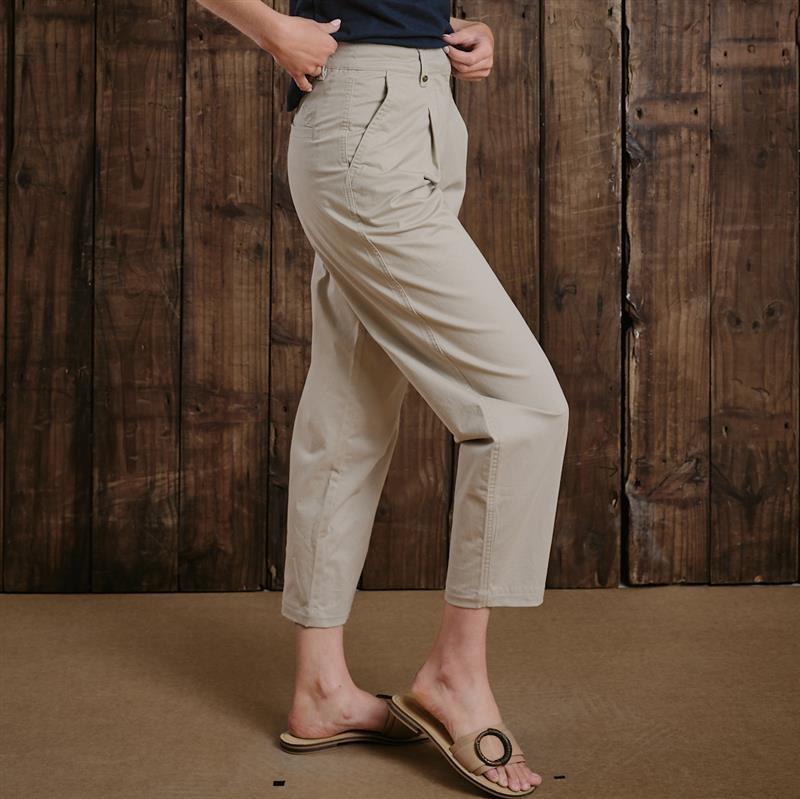 Kingsley Heath Ceres Cropped Tapered Chino  - Stone