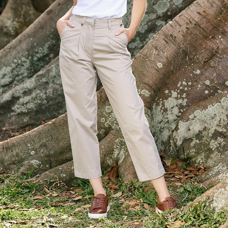 Kingsley Heath Ceres Cropped Tapered Chino  - Stone