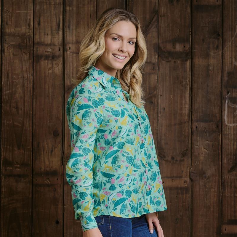 Kingsley Cheetah Elements Shirt - Seafoam