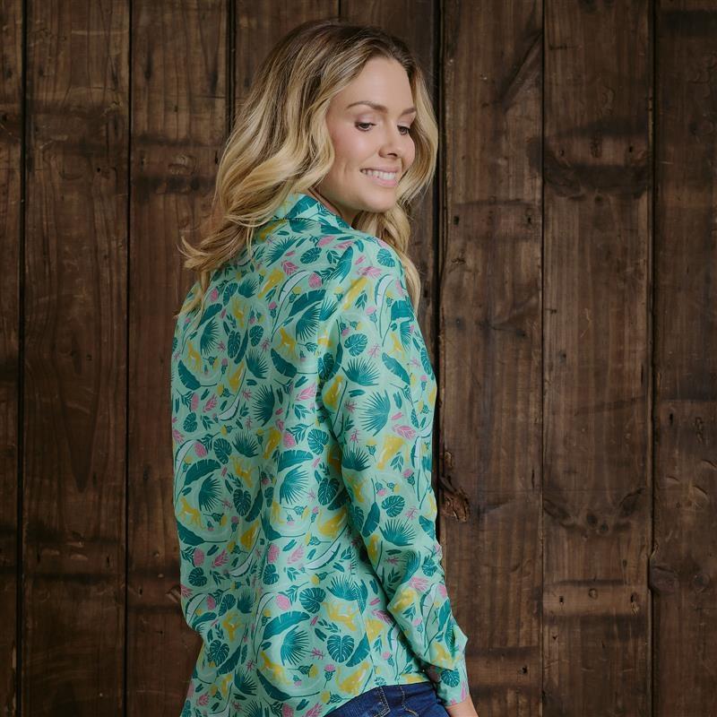 Kingsley Cheetah Elements Shirt - Seafoam