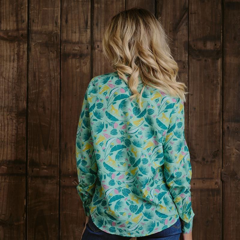 Kingsley Cheetah Elements Shirt - Seafoam