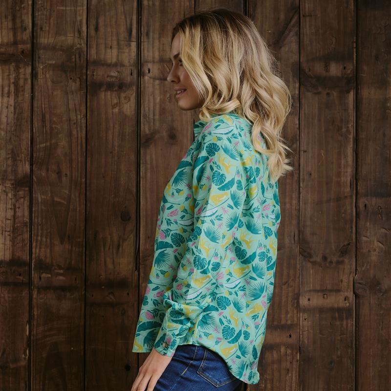 Kingsley Cheetah Elements Shirt - Seafoam