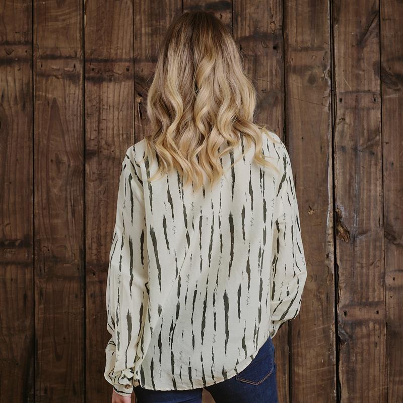 Kingsley African Strokes Shirt  - Ivory