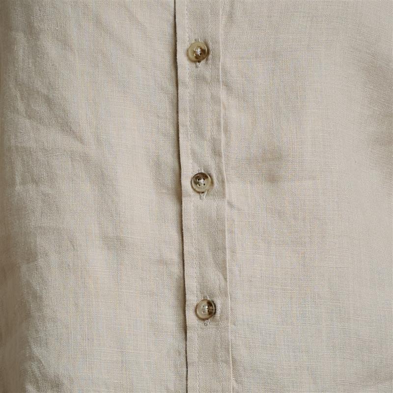 Kingsley Cape Lux Linen Shirt  - Stone