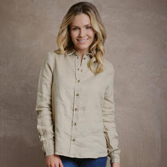 Kingsley Cape Lux Linen Shirt - Stone - Kingsley Heath