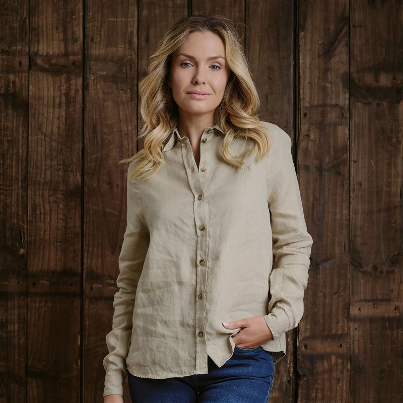 Kingsley Cape Lux Linen Shirt  - Stone