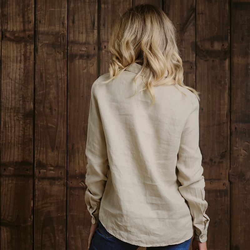 Kingsley Cape Lux Linen Shirt  - Stone