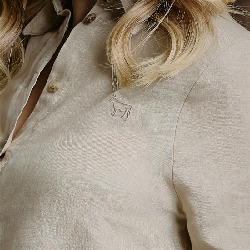 Kingsley Cape Lux Linen Shirt  - Stone
