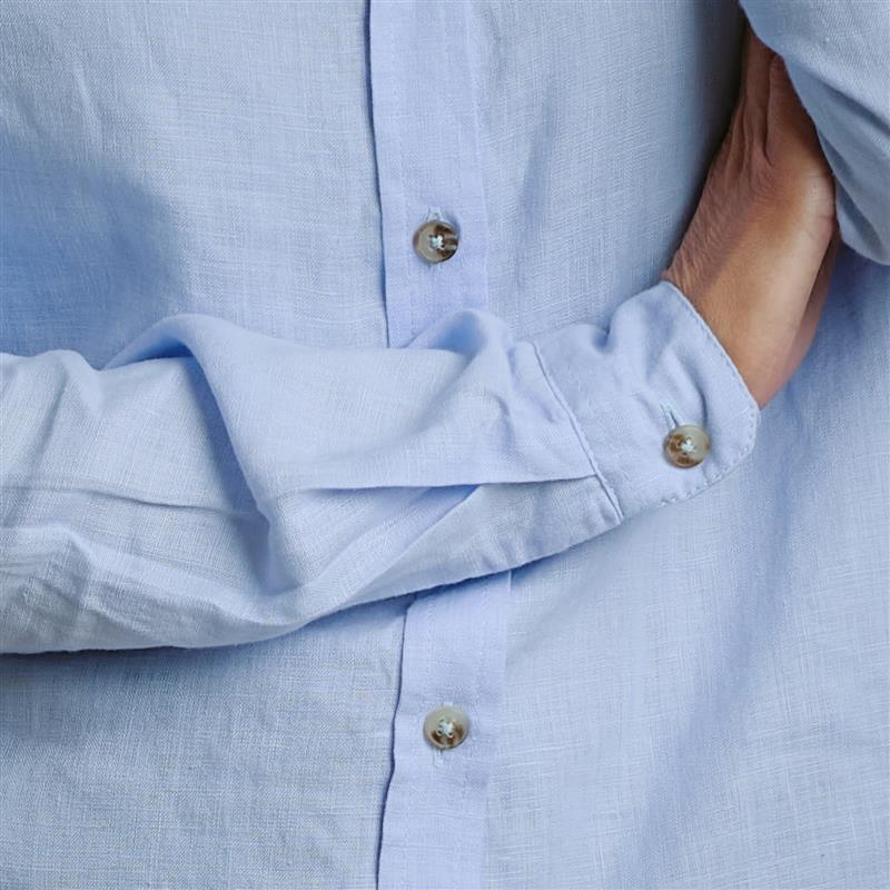 Kingsley Cape Lux Linen Shirt  - Sky