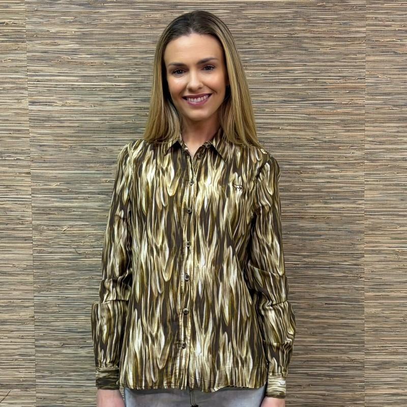 Golden Delta Sunset Silk Blend RF Shirt - Sable