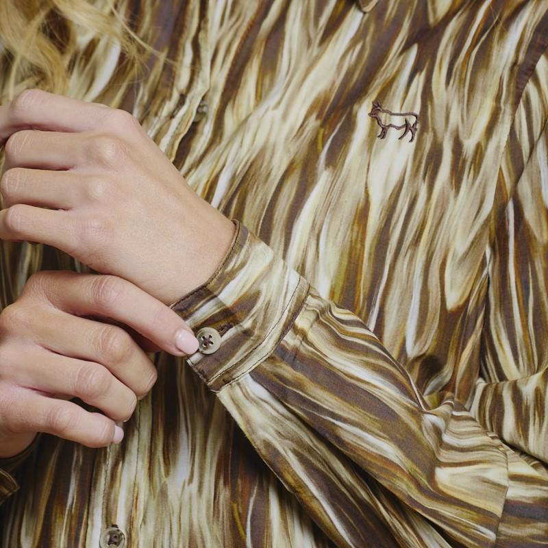 Golden Delta Sunset Silk Blend RF Shirt - Sable