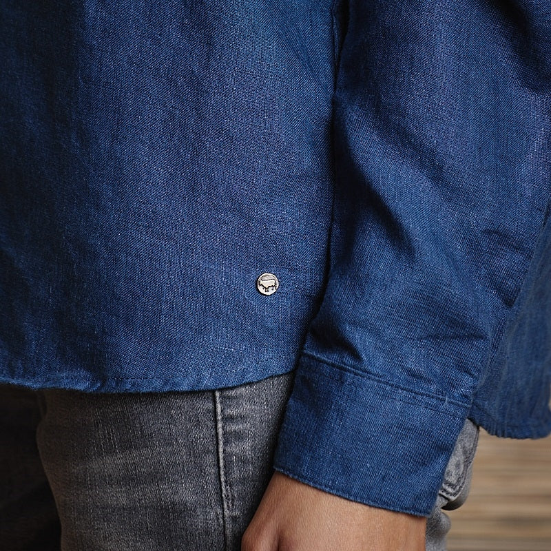 African Breeze Linen Shirt - Marine