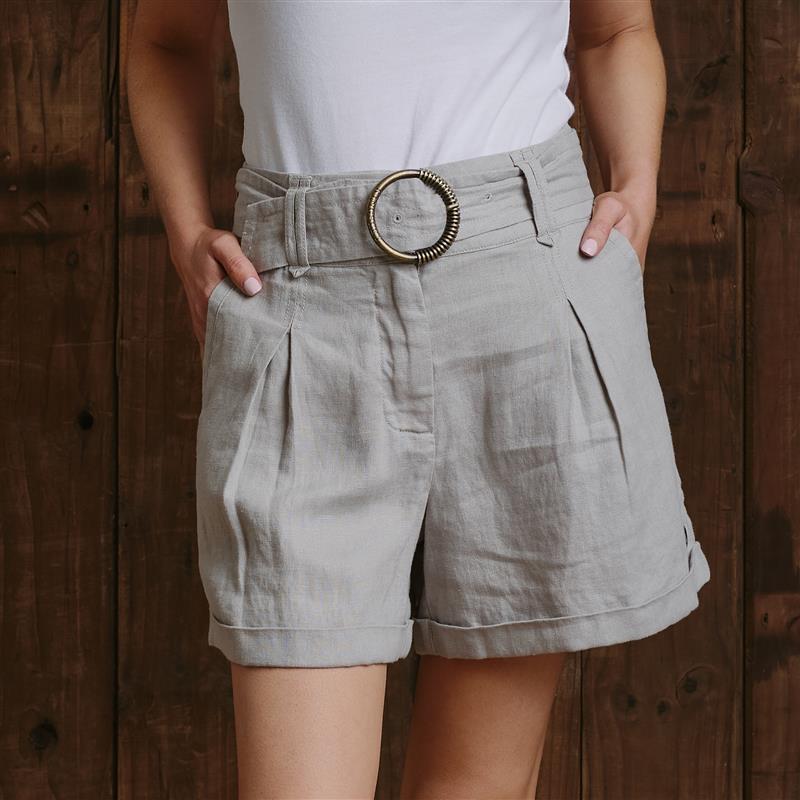The Lawns Linen High-Waisted Short 25-26 - Puku