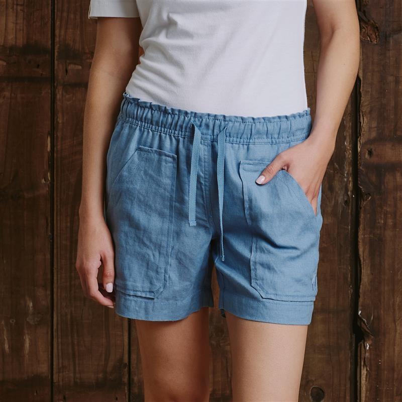 Cape Weekender Linen Short - Perriwinkle