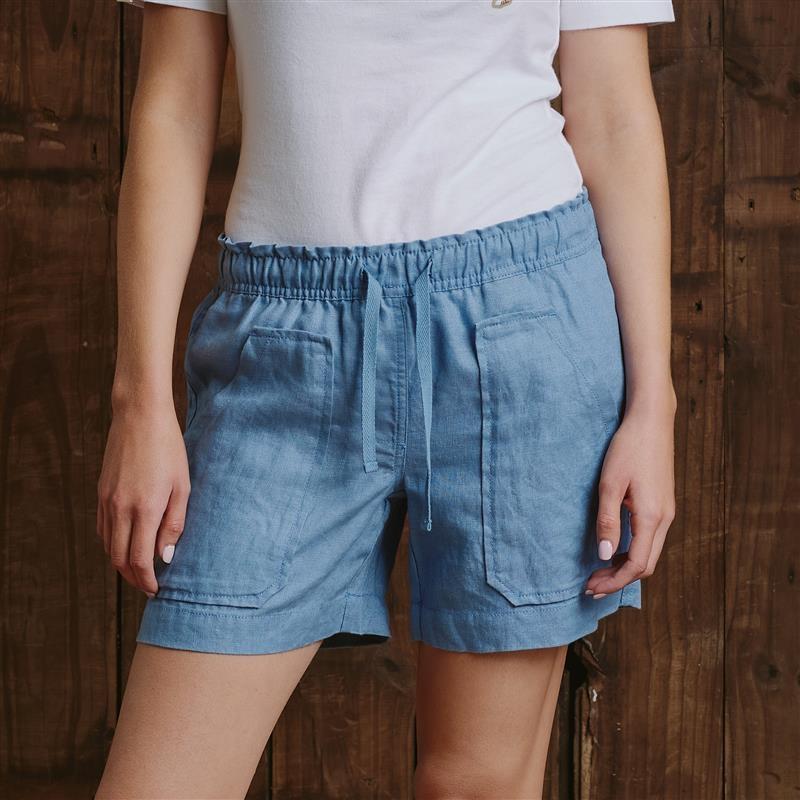 Cape Weekender Linen Short - Perriwinkle