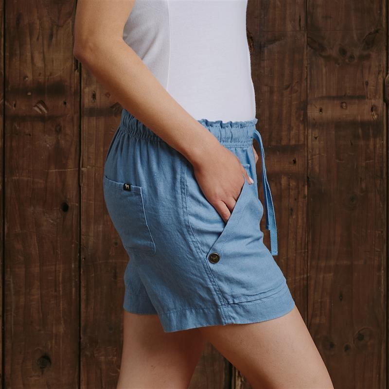 Cape Weekender Linen Short - Perriwinkle