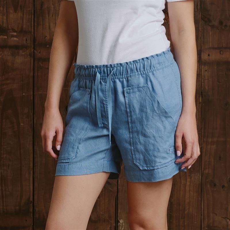 Cape Weekender Linen Short - Perriwinkle