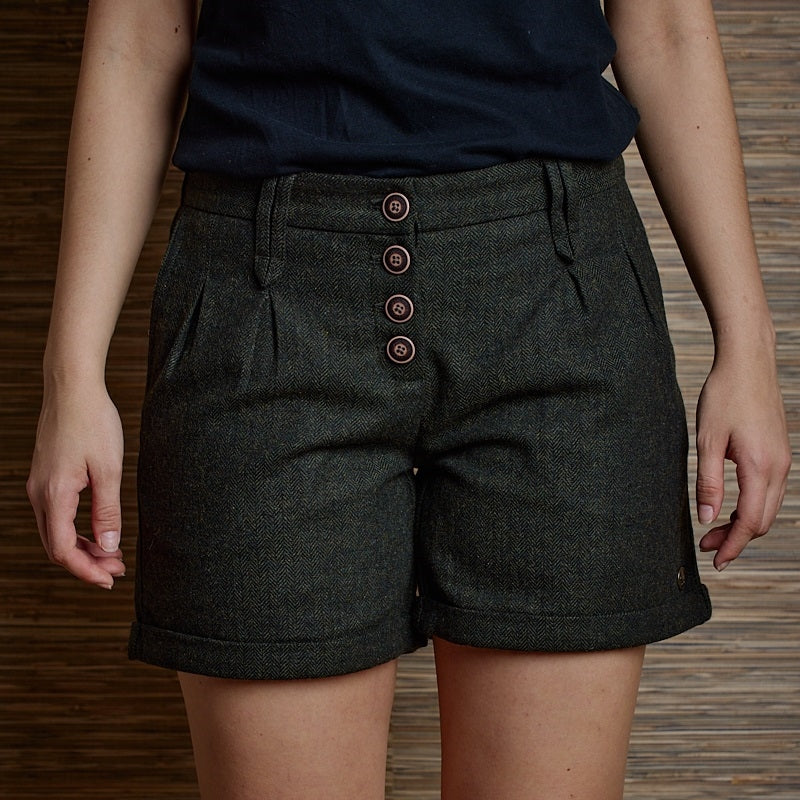 Luxe Pleated Femme Short - Fatigue