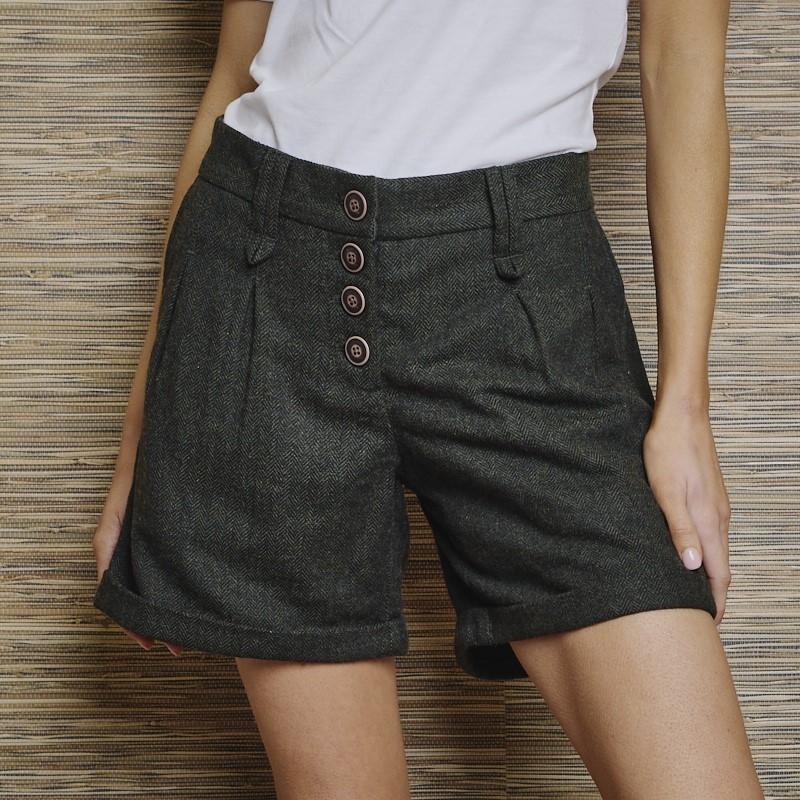 Luxe Pleated Femme Short - Fatigue
