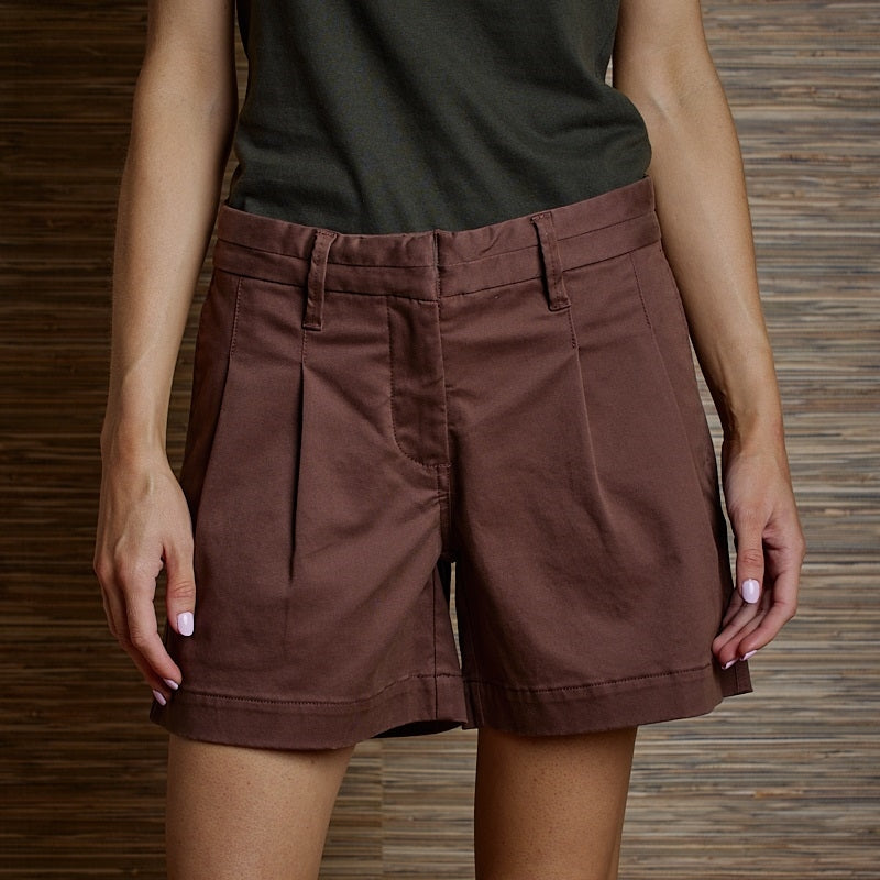 Pleated Femme Ranger Short - Choc