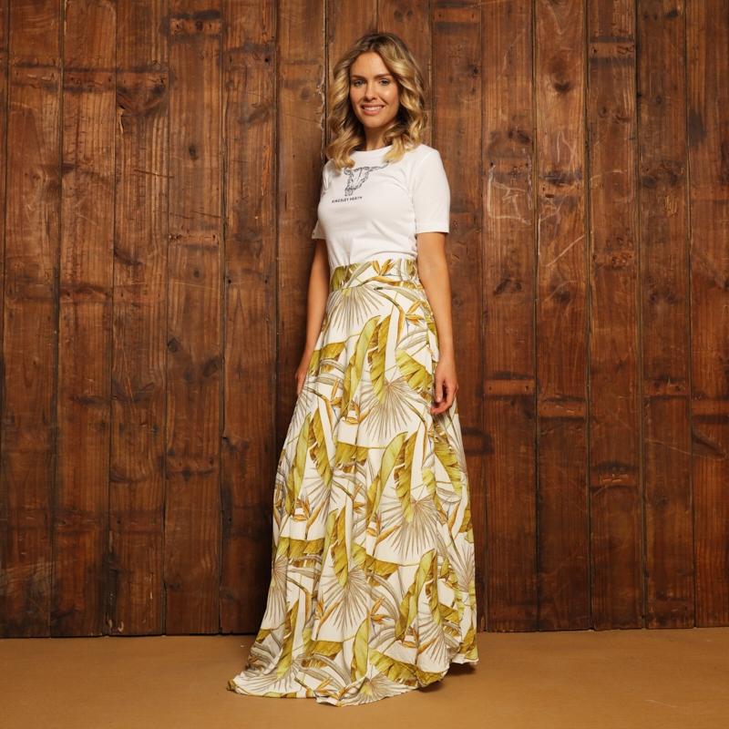 Coastal Forest Maxi Skirt  - Pelican