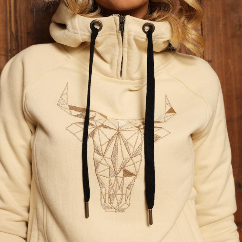 Kingsley Khutse Geo Skull Pullover Hoodie - Ivory