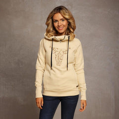 Khutse Geo Skull Pullover Hoodie - Ivory - Kingsley Heath