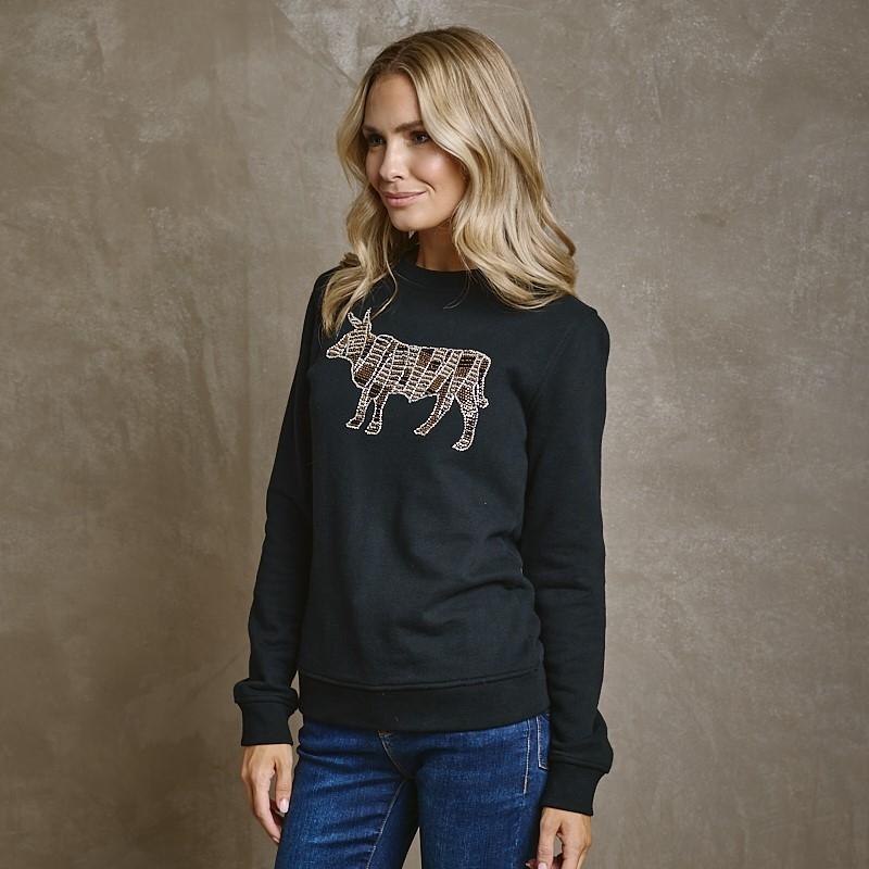 Luxe Embellished Nguni Crew Sweat - Mamba