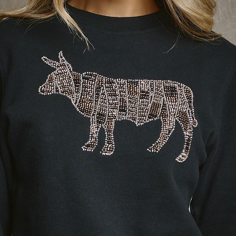 Luxe Embellished Nguni Crew Sweat - Mamba