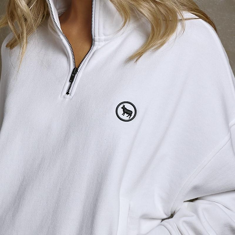 Cape Quarter Zip Crop Sweat - Pelican