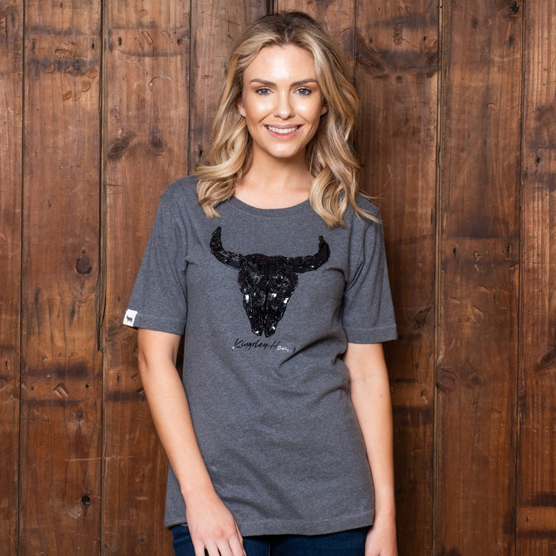 Glitzy Skull Regular Crew Tee Jackal