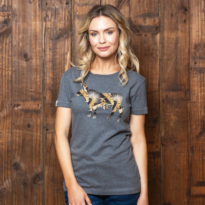 Coastal Forest nguni Slim Crew Tee Jackal