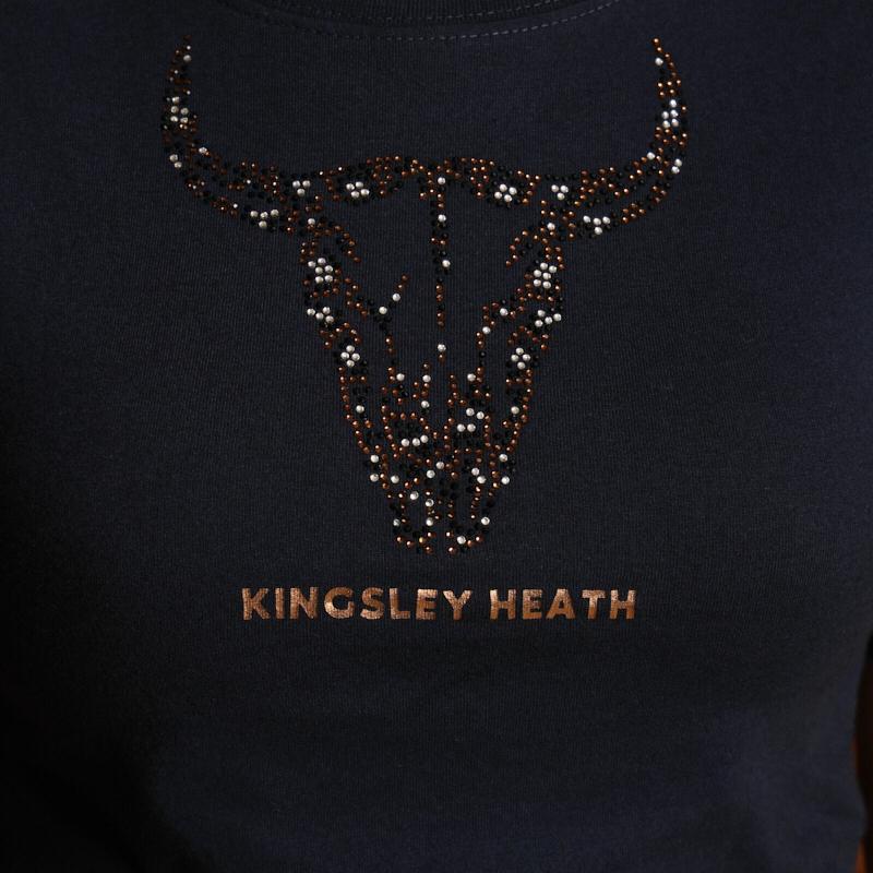 Kingsley Small Glitzy Skull Regular Crew Tee - Midnight