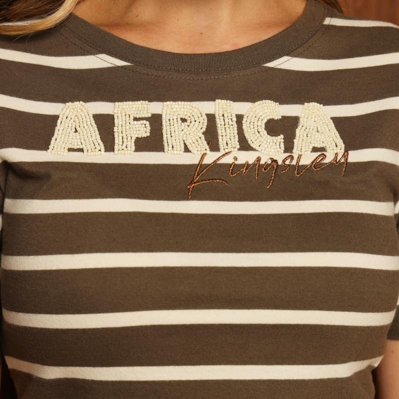Kingsley Africa Luxe Striped Regular Crew Tee - Fatigue